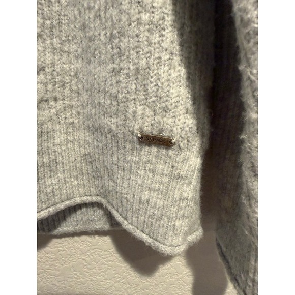 Normal Brand Gray Turtleneck Diamond Cable Knit Ribbed Sweater Heathered sz M - Picture 2 of 7